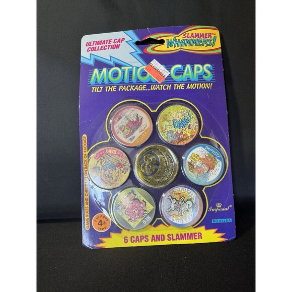 1994 POGS Sealed MOTION CAPS SLAMMER WHAMMERS - 6 cap 1 slammer Lenticular - Picture 2 of 6